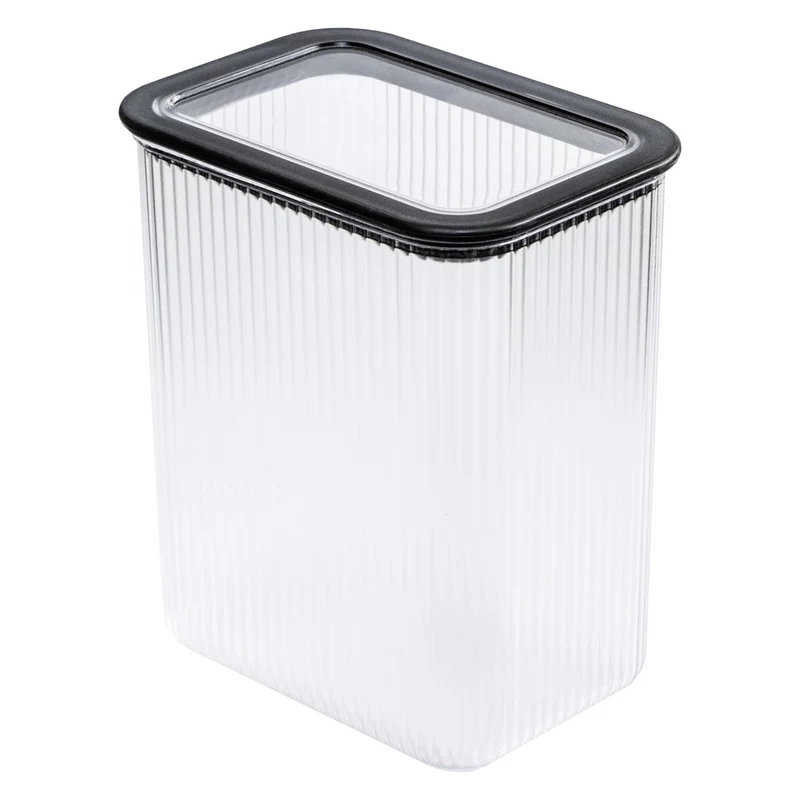 Branq Recipiente de cocina para alimentos, 2,33 l, Transparente con cierre negro, Neroli