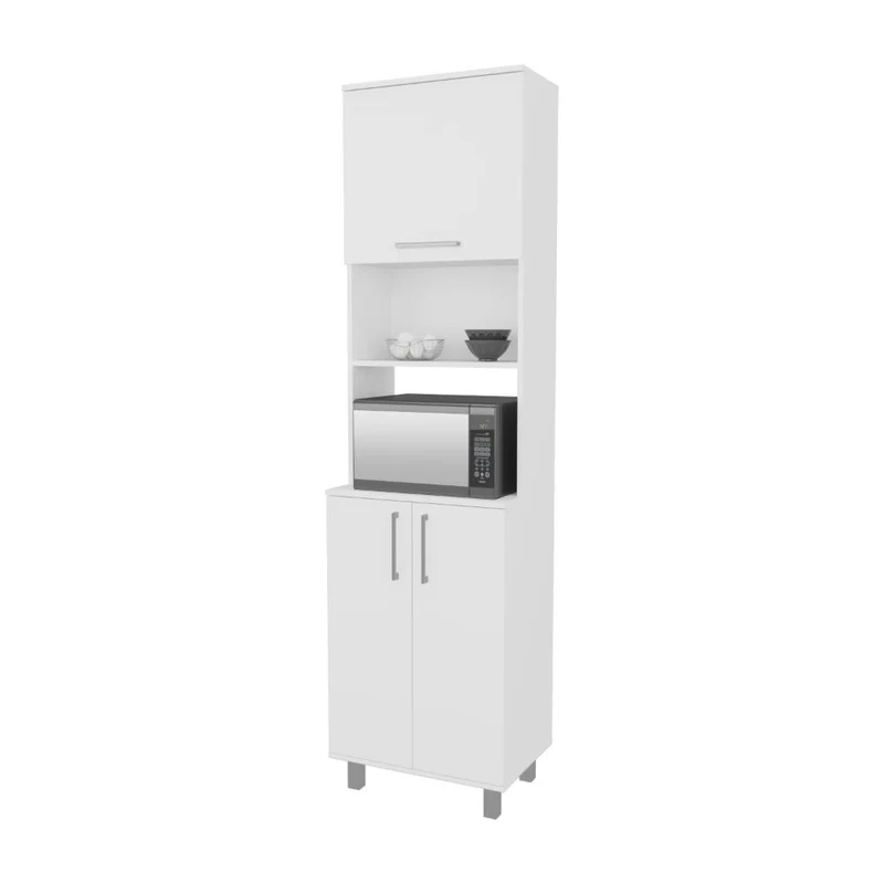 Alacena Bombona, Blanco, con Espacio para Horno Microondas ZF