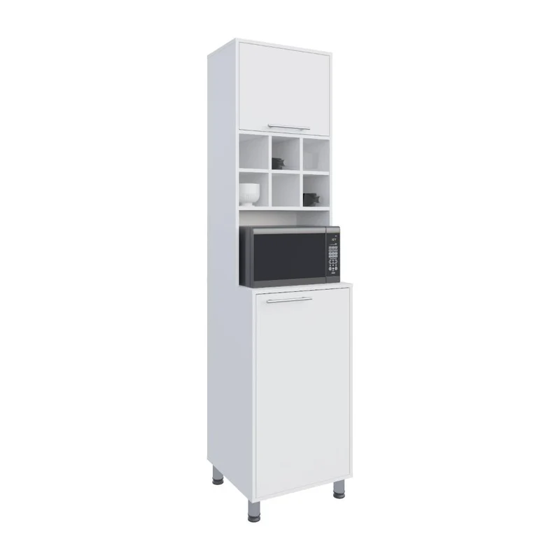 Alacena Atica, Blanco, con Espacio para Guardar Botellas de Vino ZF