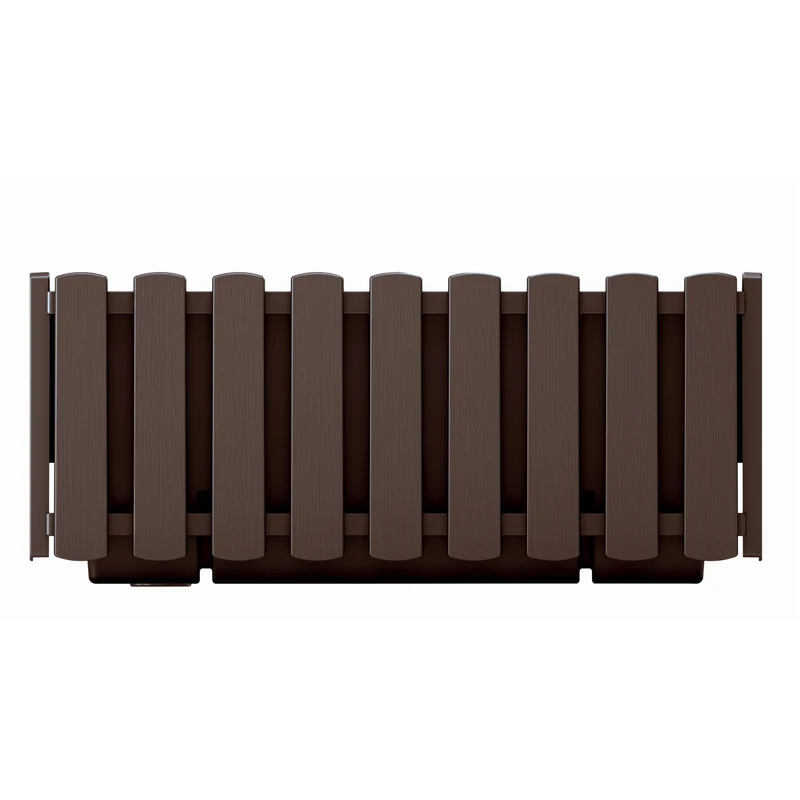 Prosperplast Boardee Fencycase caja de flores caja de balcón maceta de flores para uso en interiores y exteriores 38 cm marrón