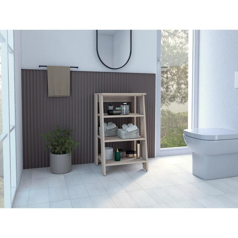 Organizador de Baño Izidro, Humo, con Múltiples Entrepaños para Ubicar Objetos