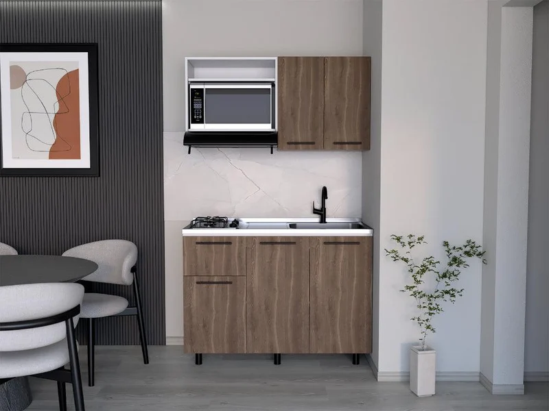 Cocina Integral Piret, Blanco Duqueza y Milán, Incluye Mesón Derecho Socoda