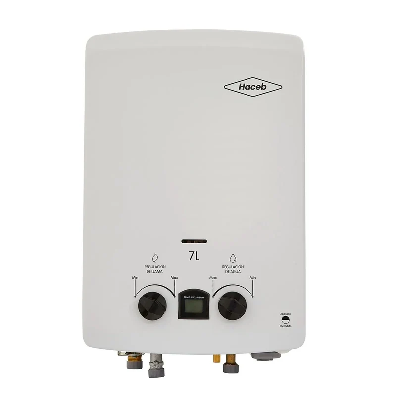 Calentador de Agua Haceb de Paso a Gas Natural Tiro Natural 7 Litros Blanco