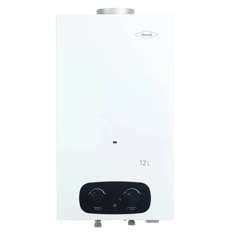 Calentador de Agua Haceb de Paso a Gas Natural Tiro Natural Bambú 12 Litros Blanco