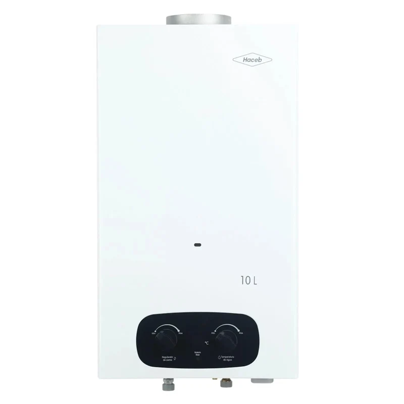 Calentador de Agua Haceb de Paso a Gas Natural Tiro Natural Bambú 10 Litros Blanco