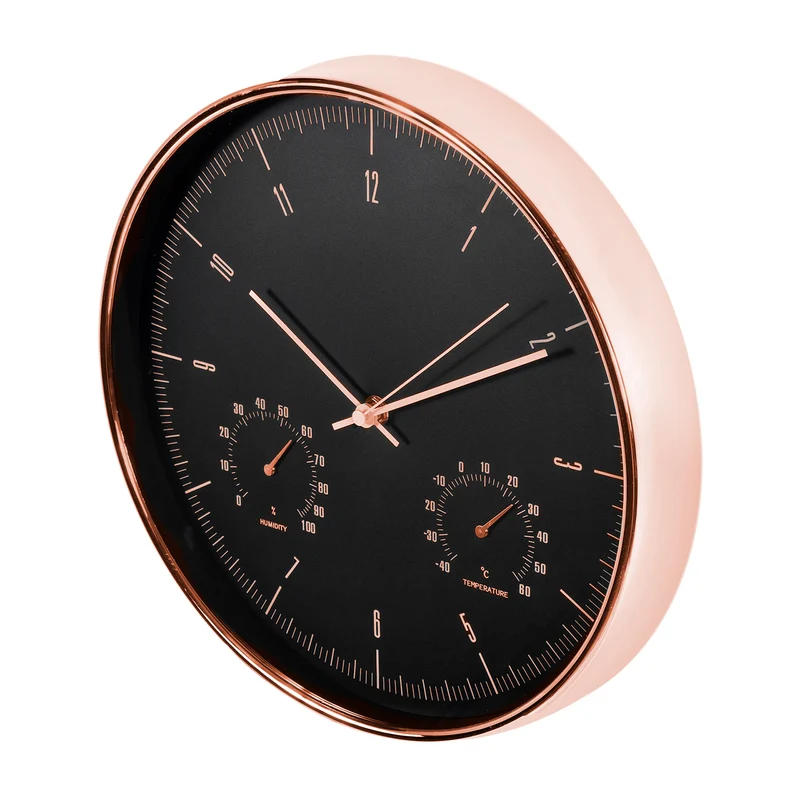 Gran reloj silencioso con medición de temperatura y humedad 12 '' 30cm