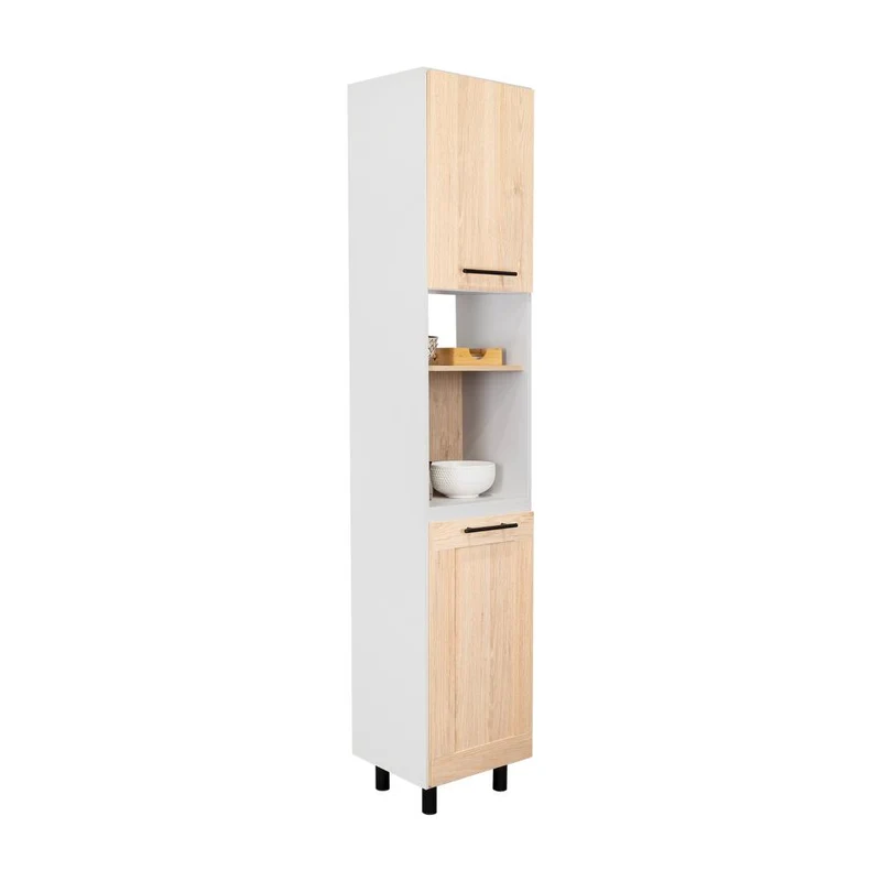 Alacena Kazán, Beige y Gris, con Dos Puertas y Entrepaños