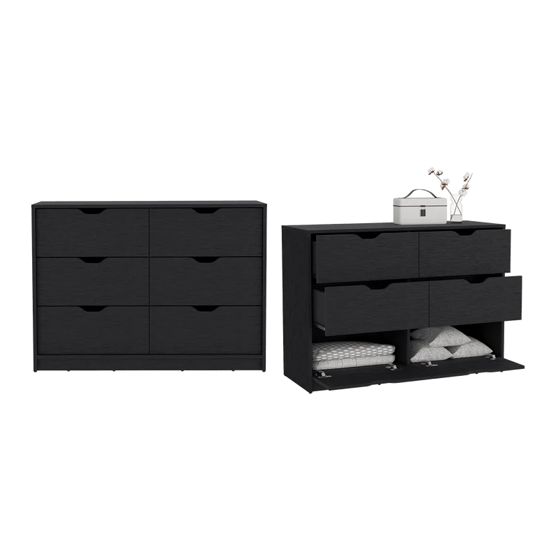 Set de 2 Organizadores Brasilia, Wengue, con Cuatro Cajones Multiusos Deslizables