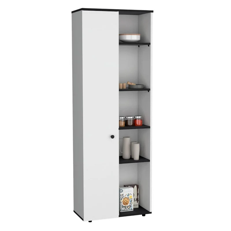 Alacena Multiusos Horbiz, Blanco y Wengue, con Espacio para Guardar Insumos ZF