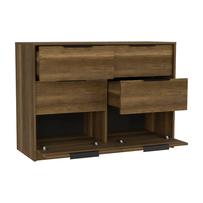 Organizador Wesley, Cobre y Wengue, con Cuatro Cajones