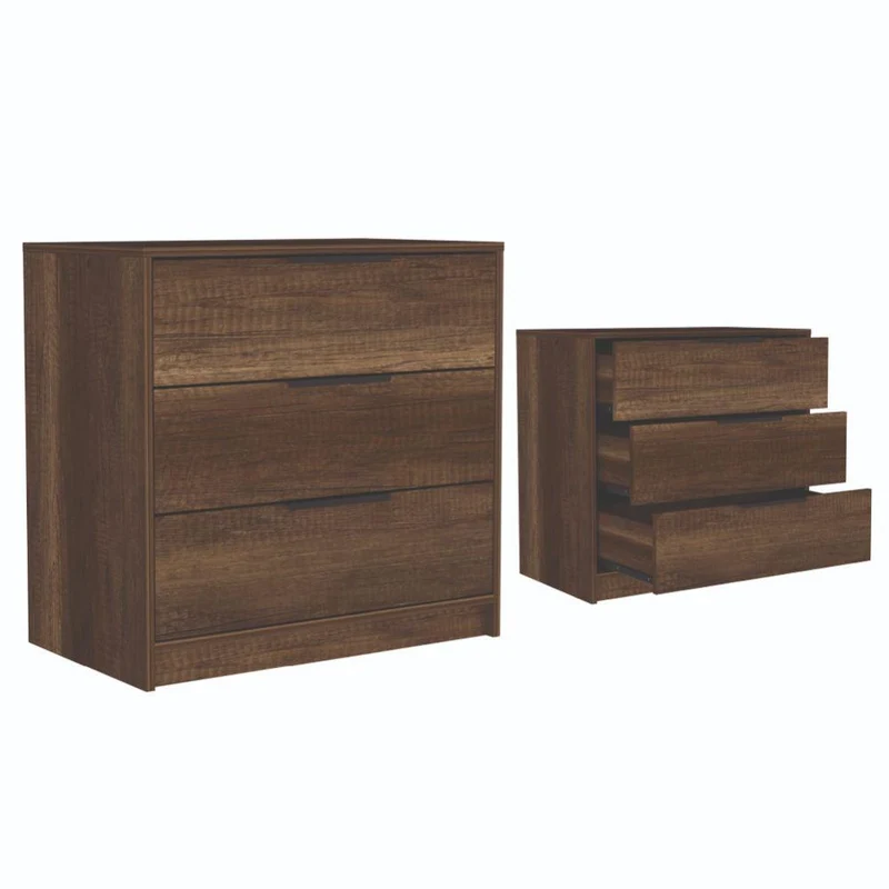 Set de 2 Organizadores Wesley, Cobre y Wengue, con Tres Cajones
