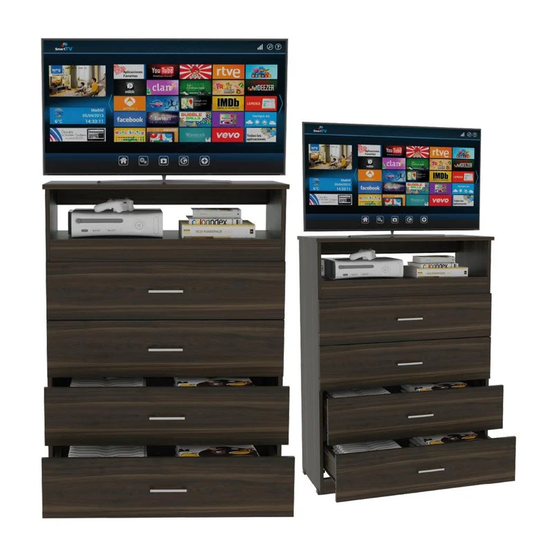Set de 2 Organizadores Barlovento, Caoba, con Cuatro Cajones