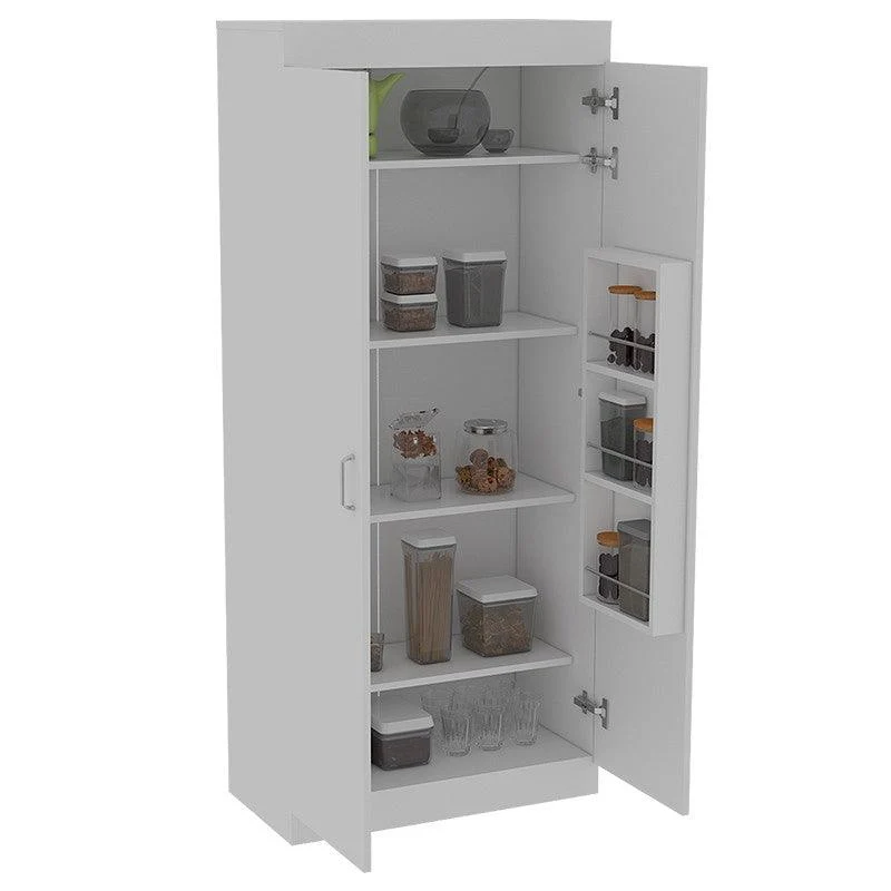 Alacena Multiusos Varese, Blanco, Posee un Estante Adicional en la Puerta y Cuatro Entrepaños