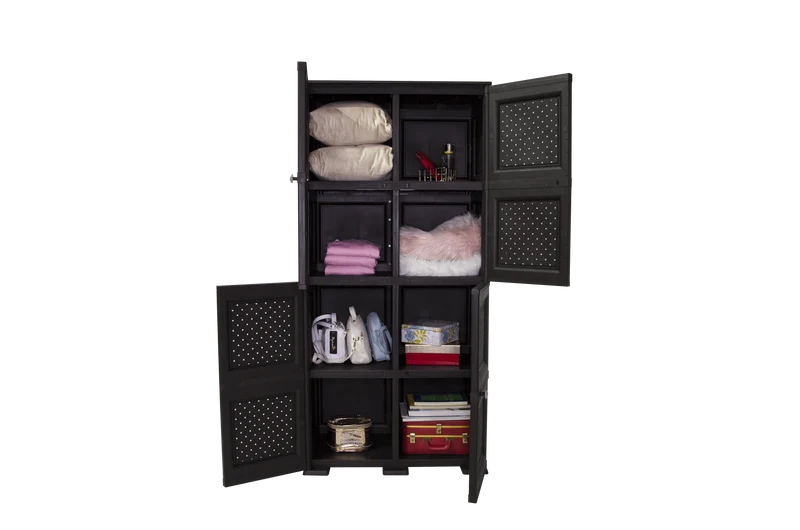 Mueble Organizador Elegance Rattan Da Vinci, Wengue, con Cuatro Puertas Batientes