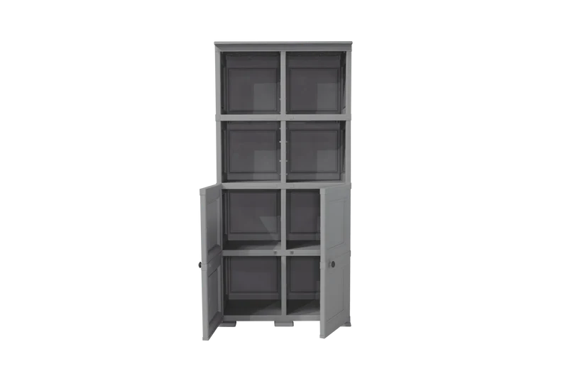 Mueble Organizador Elegance Liso Monet, Gris, con Dos Puertas Batientes