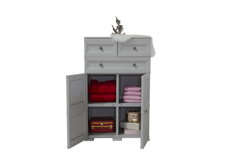Mueble Organizador Elegance Picasso, Gris, con Tres Cajones Deslizables