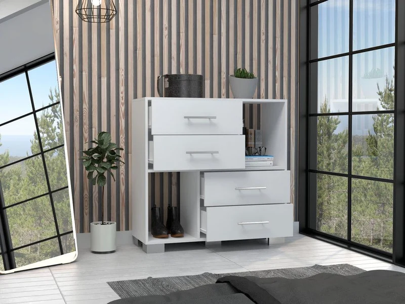 Organizador Karely, Blanco, 4 Cajones Multiusos Deslizables ZF