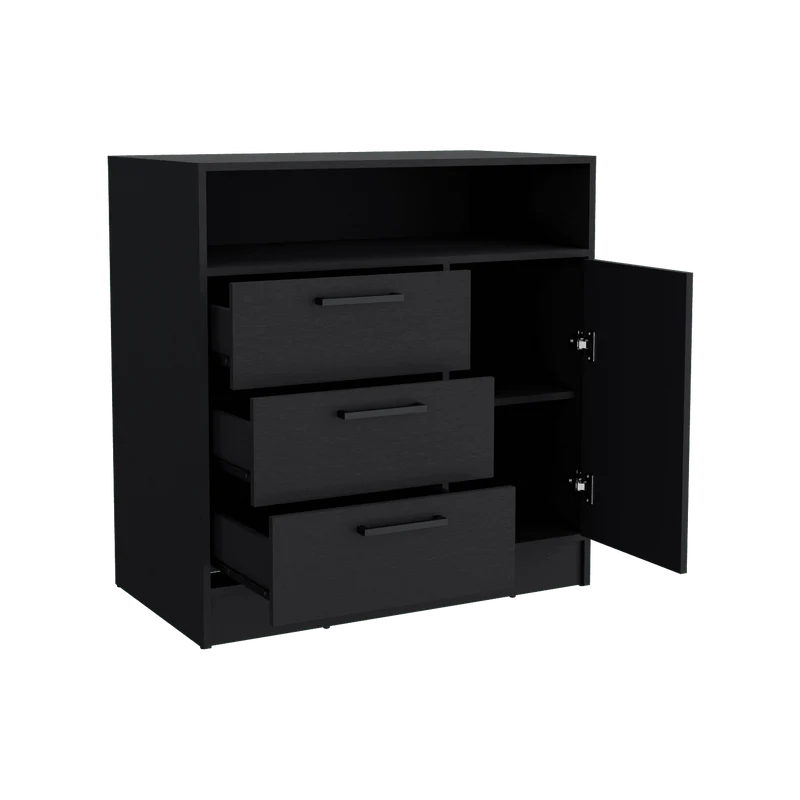 Organizador Omex, Wengue, con Tres Cajones y una Puerta Abatible ZF