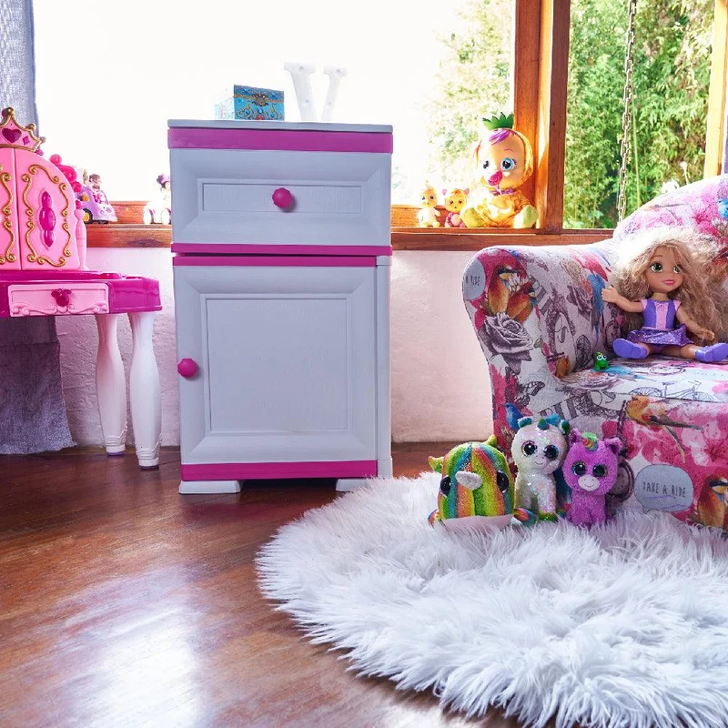 Mueble Organizador Elegance Tiziano, Infantil Fucsia, con Dos Cajones Deslizables
