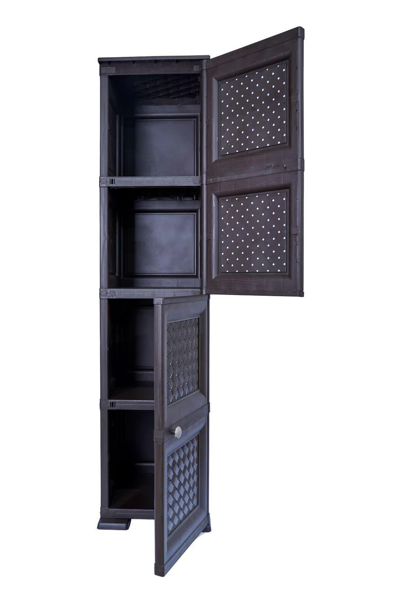 Mueble Organizador Elegance Donatello, Rattan Wengue, con Dos Puertas Batientes