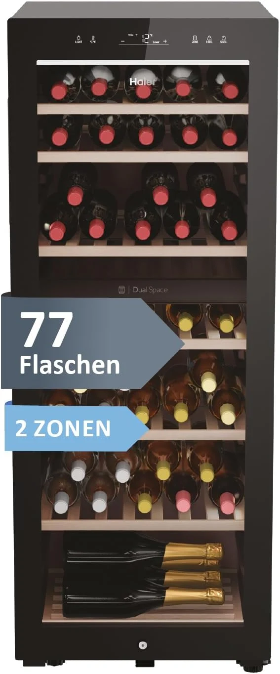 Frigorifico de vinhos | 77 G |2 zonas refrigeração| 190litros SÉRIE 7 |HWS77GDAU1-Haier