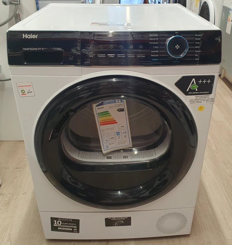Máquina de Secar roupa HD91-A3939E| bomba de calor |9Kg - HAIER