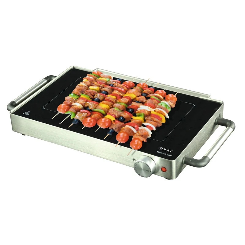 # Grelhador /Placa de Aquecimento com superfície em vidro BAR-SS-10375|47,8 x 28,5 cm|800W - Sogo
