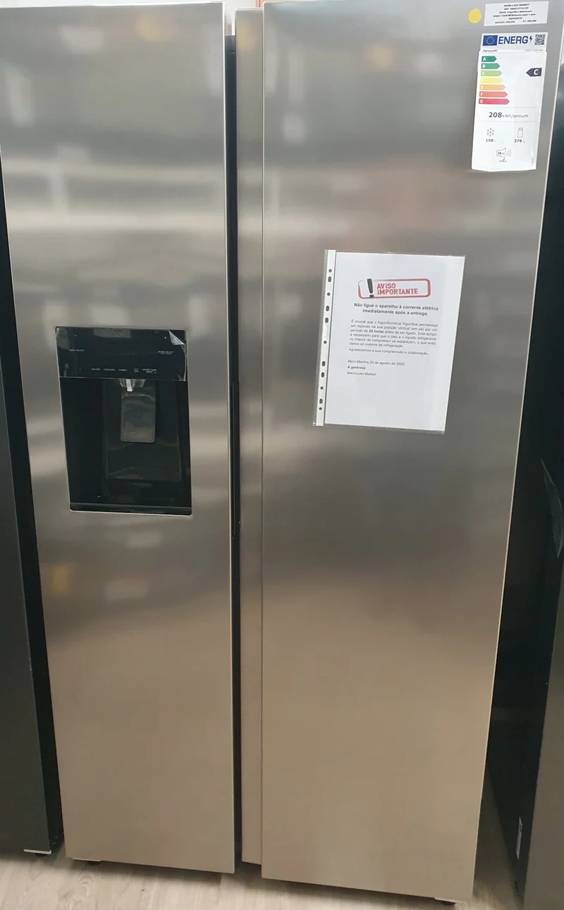 Frigorífico Americano HSBS17590CWEI|Inox|c/agua e gelo - HANSEATIC