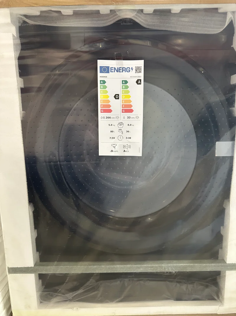 Máquina de lavar e secar roupa WD3S8043BB3|8/5Kg|Preta - HISENSE