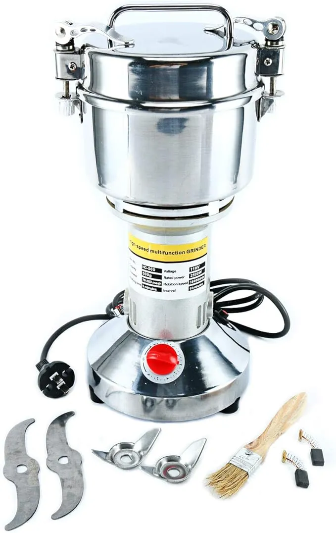 Moinho de cereais elétrico 500 g de aço inoxidável|2500 W| 36000 RPM| hc-500 - GRINDER
