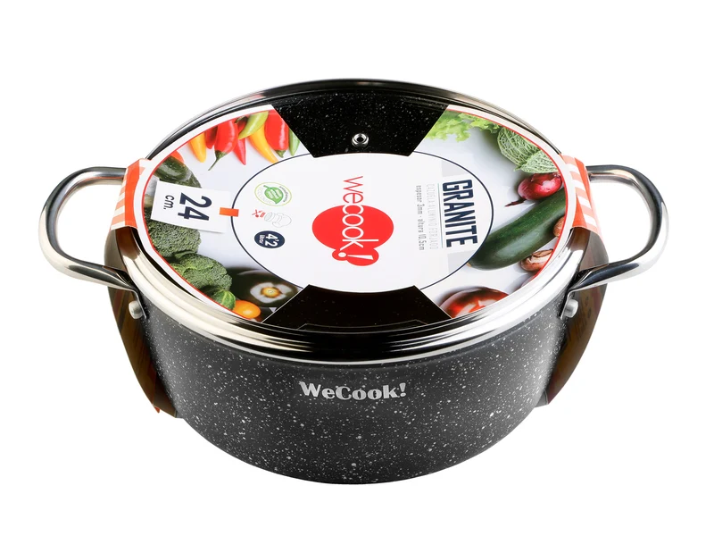 Cazuela WeCook GRANITE 28cm con Tapa - Aluminio Forjado Inducción - Ref. 73028