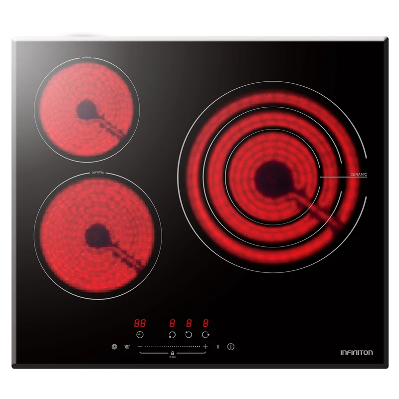 Vitrocerámica Infiniton VIT3SN30 3 zonas 60 cm Negro