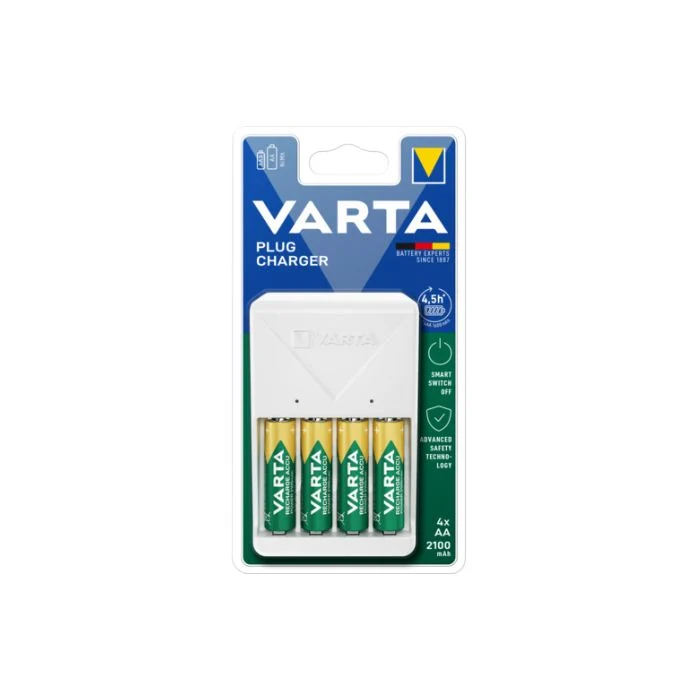 Varta Cargador de pilas Recargables Plug Charger 4x Pilas recargables (05460)