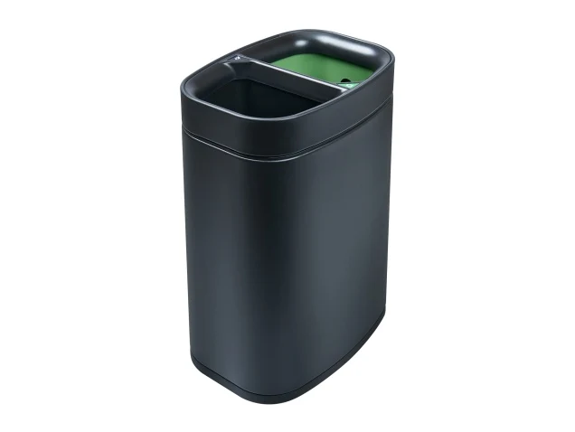 Recyklační koš Corby Newport, 2 přihrádky, černý