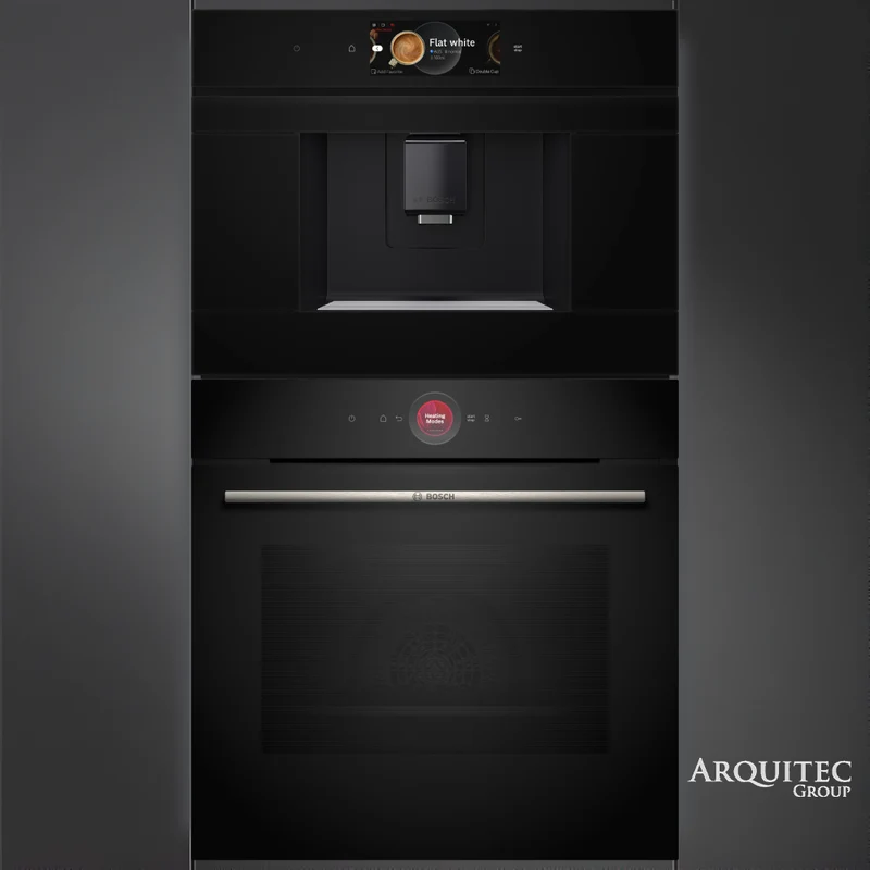 Torre de Hornos 60 cm Bosch | Serie 8 Black - Horno Eléctrico HBG724AB1 + Cafetera CTL7181B0